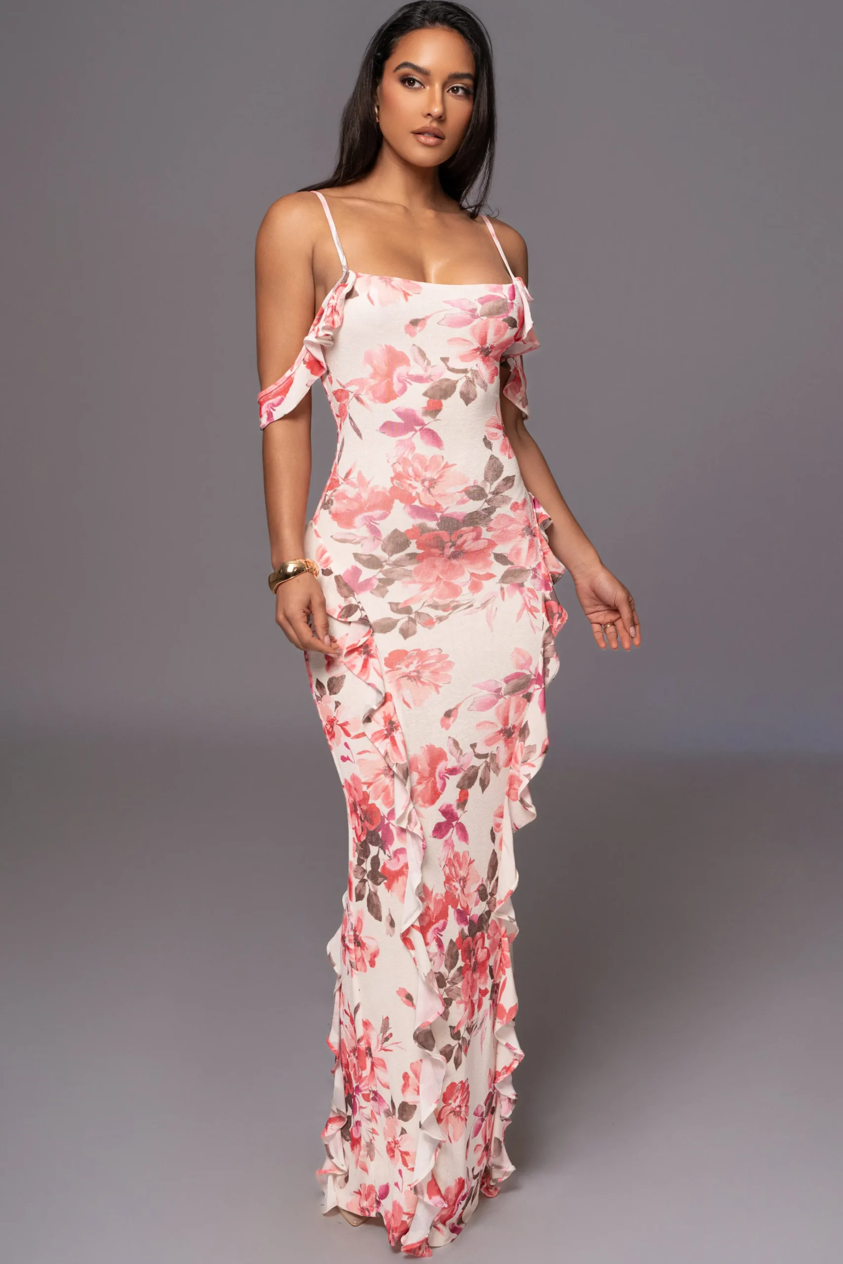 JLUXLABEL Ivory Floral Maude Maxi Dress