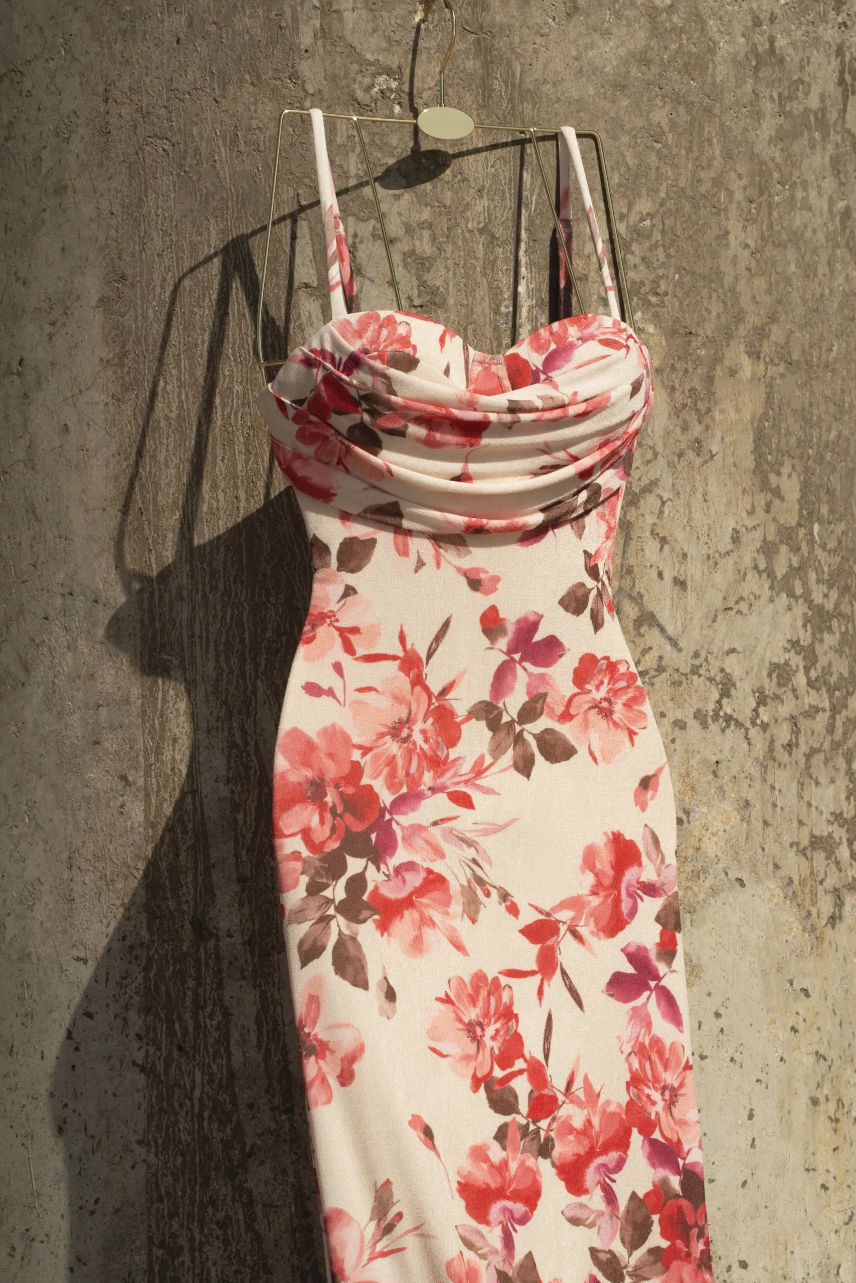 JLUXLABEL Ivory Floral Slinky Visions Of You Maxi Dress