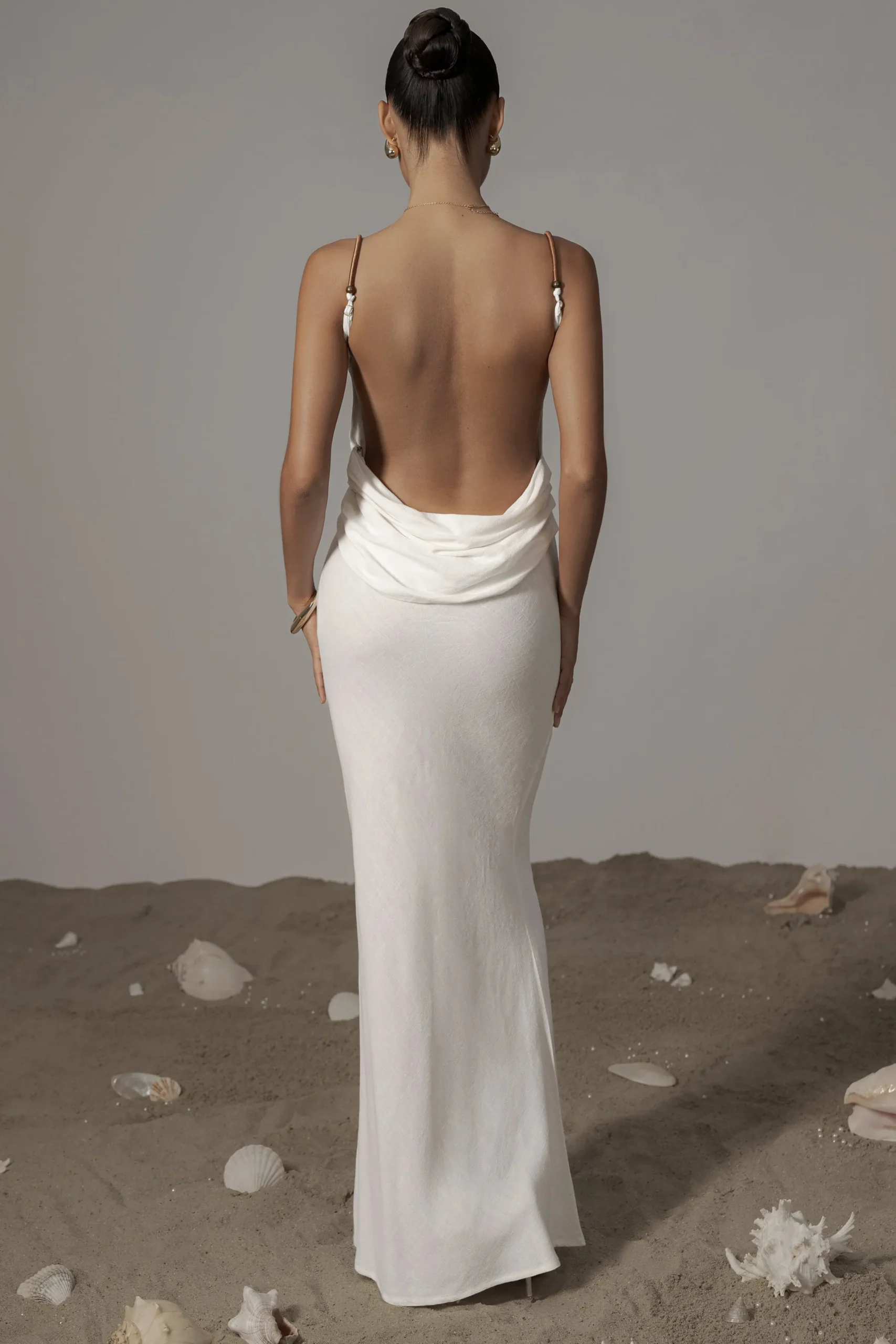 JLUXLABEL Ivory Getaway Linen Maxi Dress