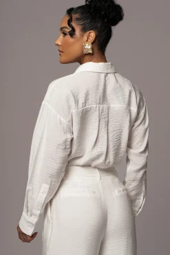 JLUXLABEL Ivory Greta Collared Top