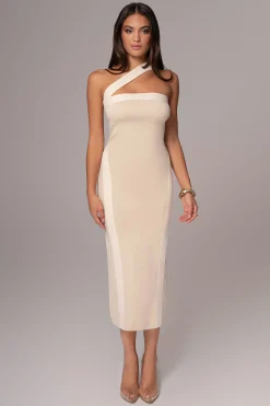 JLUXLABEL Ivory Ivone Asymmetrical Midi Dress