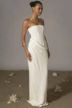JLUXLABEL Ivory Journey Linen Maxi Dress