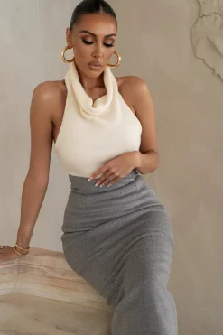 JLUXLABEL Ivory Joya Rib Knit Top