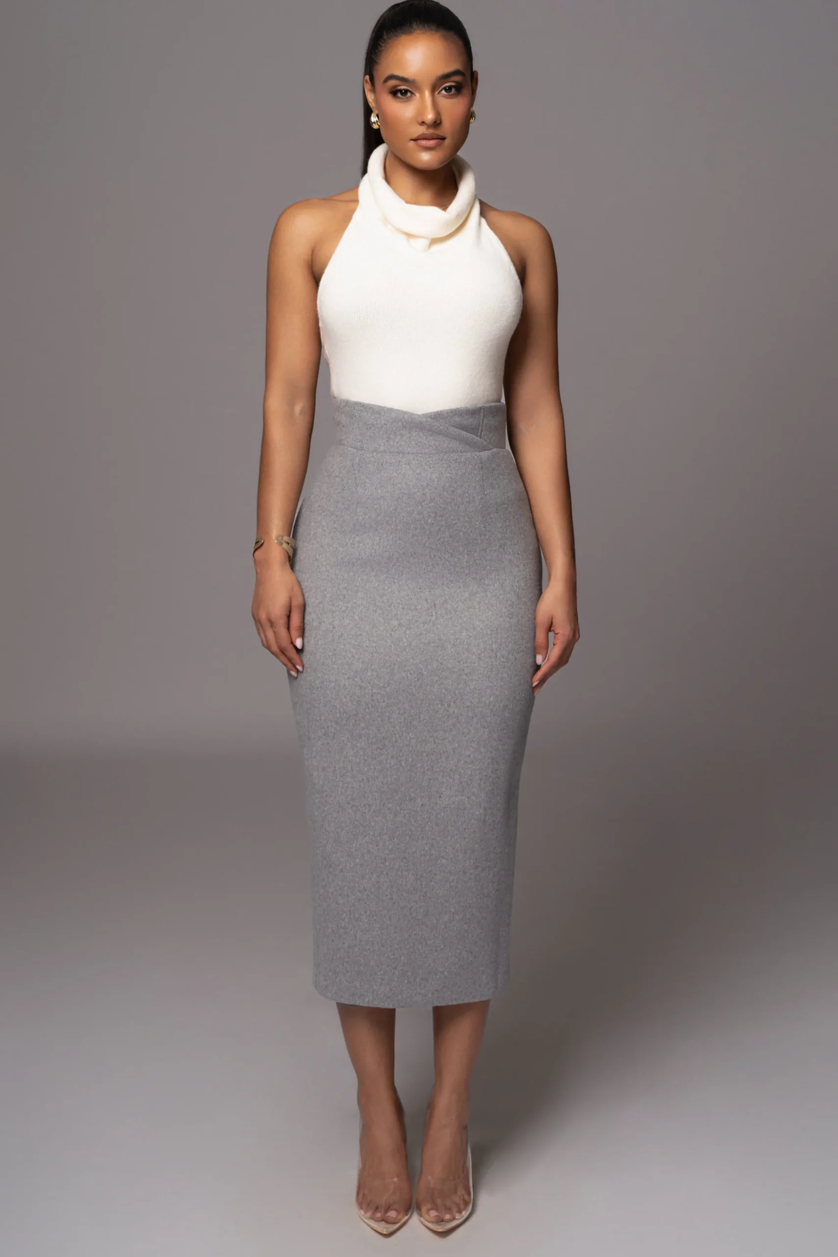 JLUXLABEL Ivory Joya Rib Knit Top