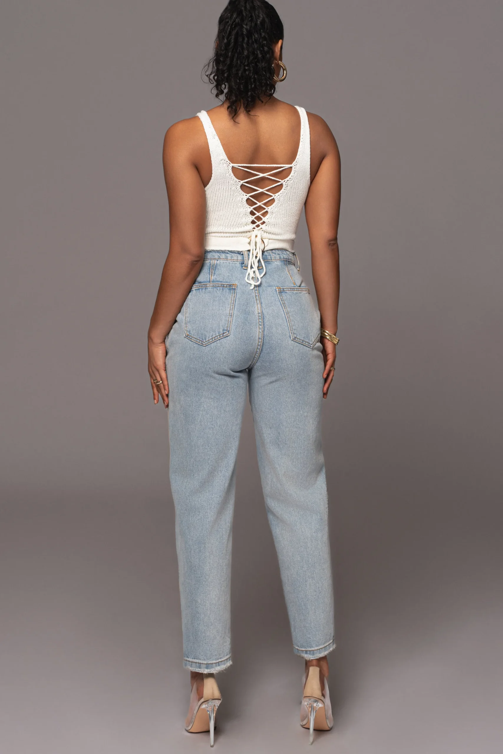 JLUXLABEL Ivory Juliette Knit Belted One Piece