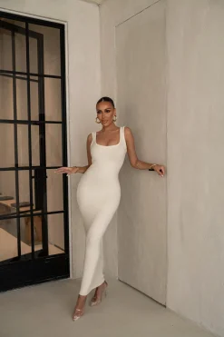 JLUXLABEL Ivory Karolina Knit Maxi Dress