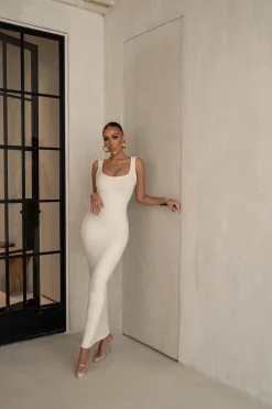 JLUXLABEL Ivory Karolina Knit Maxi Dress
