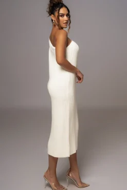 JLUXLABEL Ivory Long Knit Sweater Dress