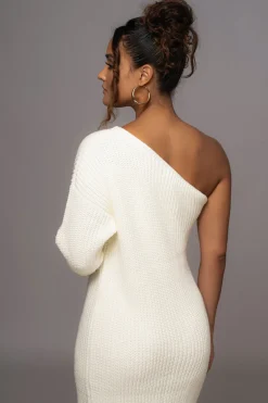 JLUXLABEL Ivory Long Knit Sweater Dress