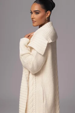 JLUXLABEL Ivory Malinda Sweater Knit Cardigan