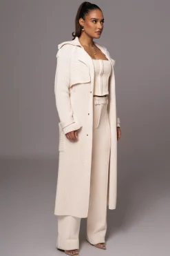 JLUXLABEL Ivory Maxinne Knit Coat