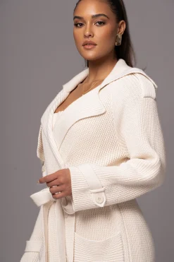 JLUXLABEL Ivory Maxinne Knit Coat