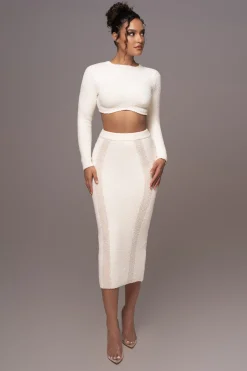 JLUXLABEL Ivory Moments Sweater Knit Skirt Set