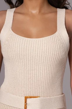 JLUXLABEL Ivory Moonrise Ribbed Maxi Dress