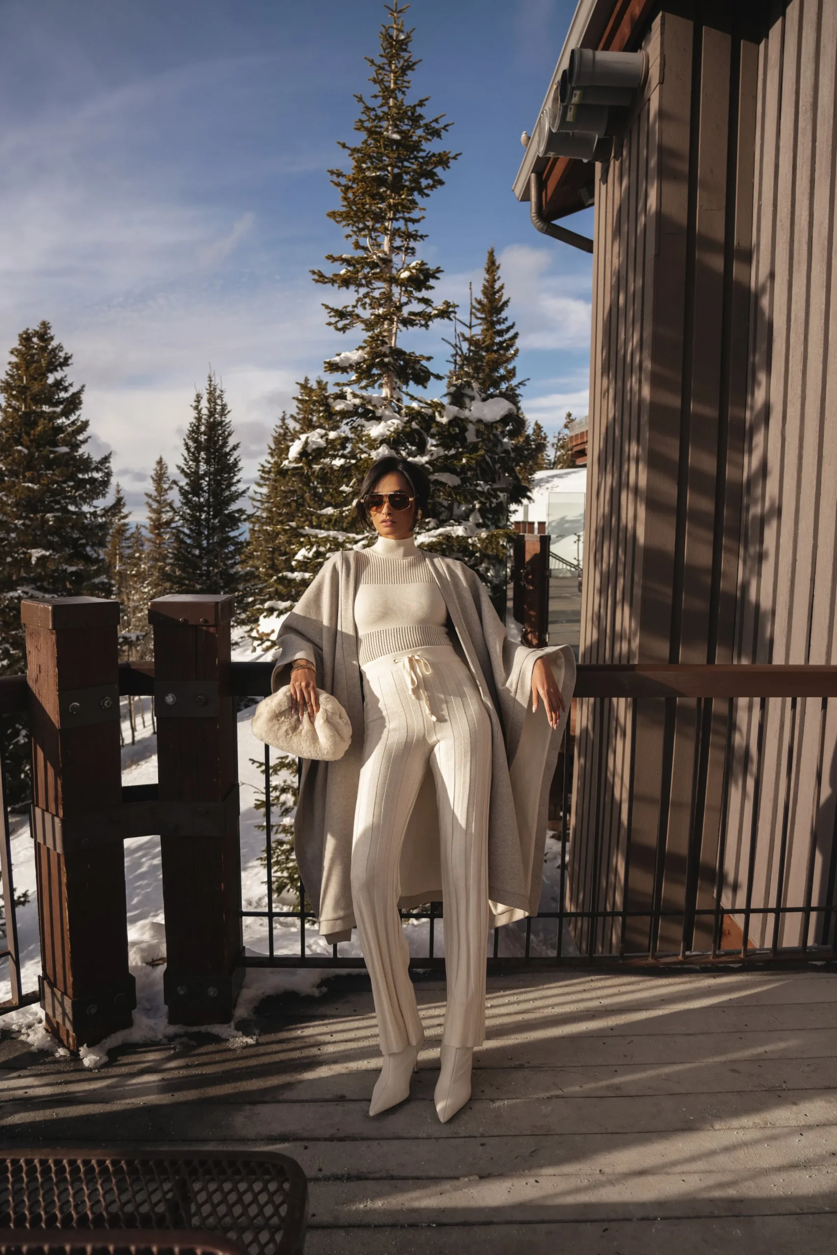 JLUXLABEL Ivory Park City Reversible Shawl