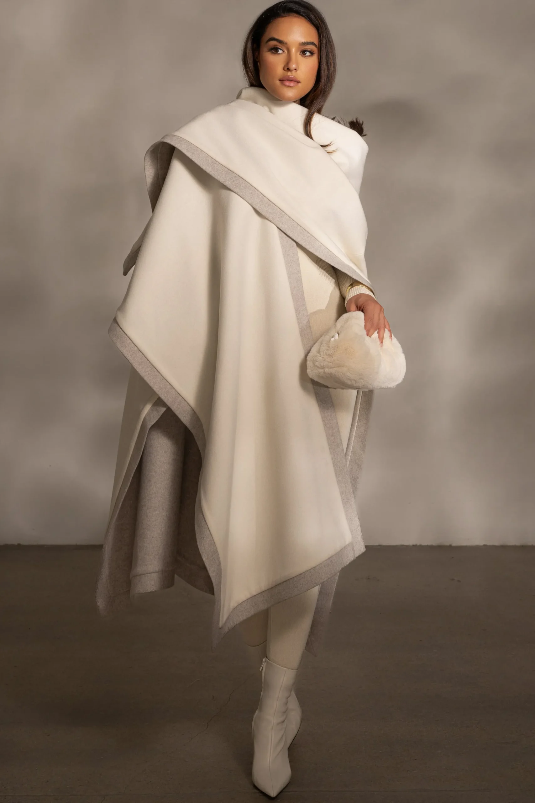 JLUXLABEL Ivory Park City Reversible Shawl