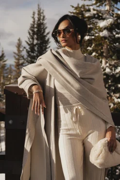 JLUXLABEL Ivory Park City Reversible Shawl