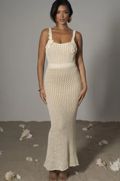 JLUXLABEL Ivory Sea Depths Maxi Skirt
