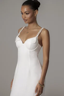 JLUXLABEL Ivory Secret Hideout Linen Dress