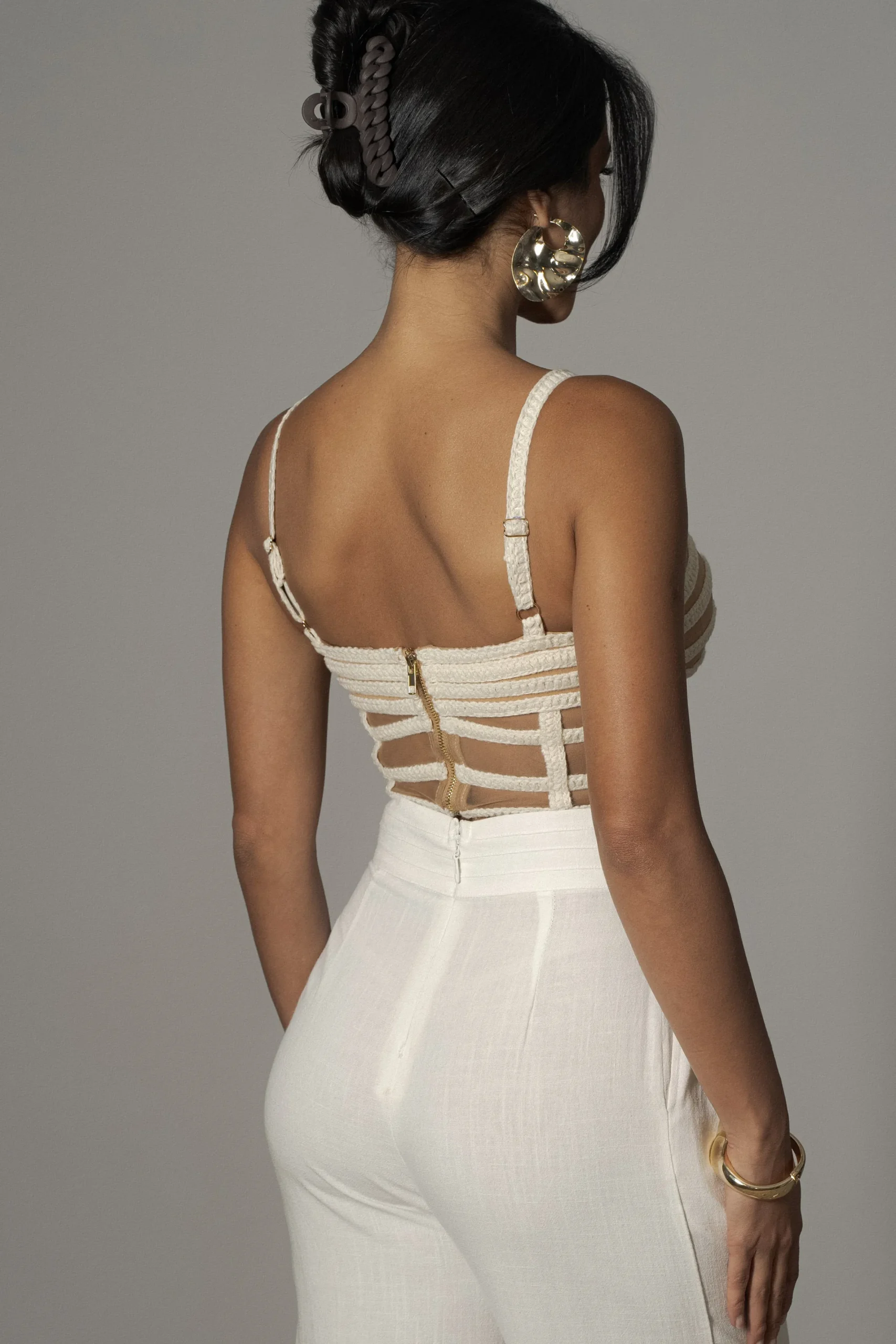 JLUXLABEL Ivory Serenity Bay Top
