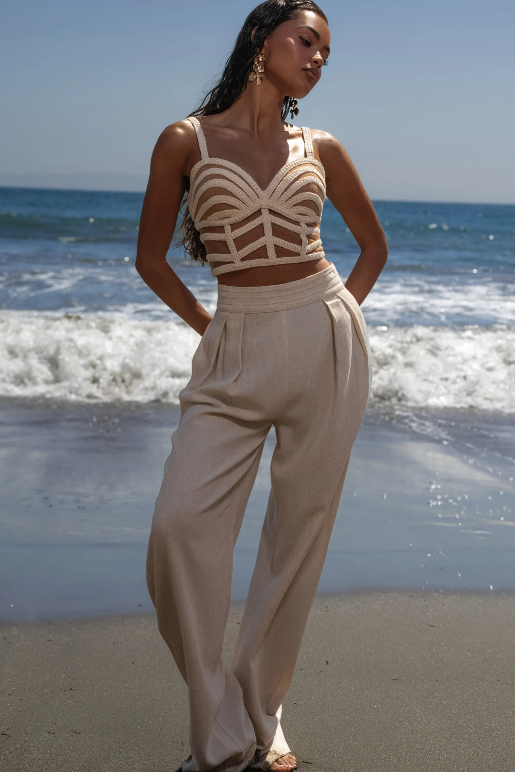 JLUXLABEL Ivory Serenity Bay Top