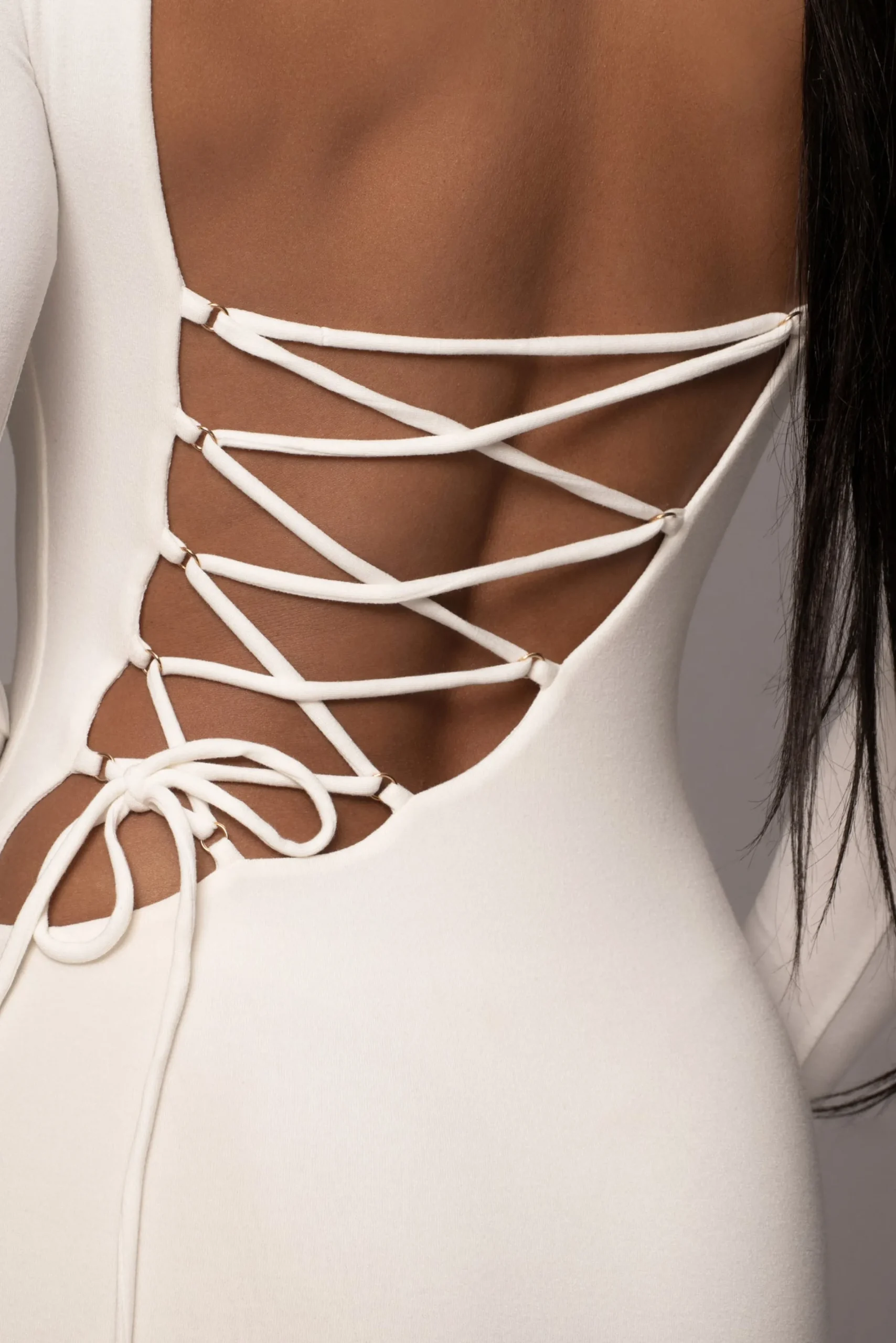 JLUXLABEL Ivory Shaye Mock Neck Dress