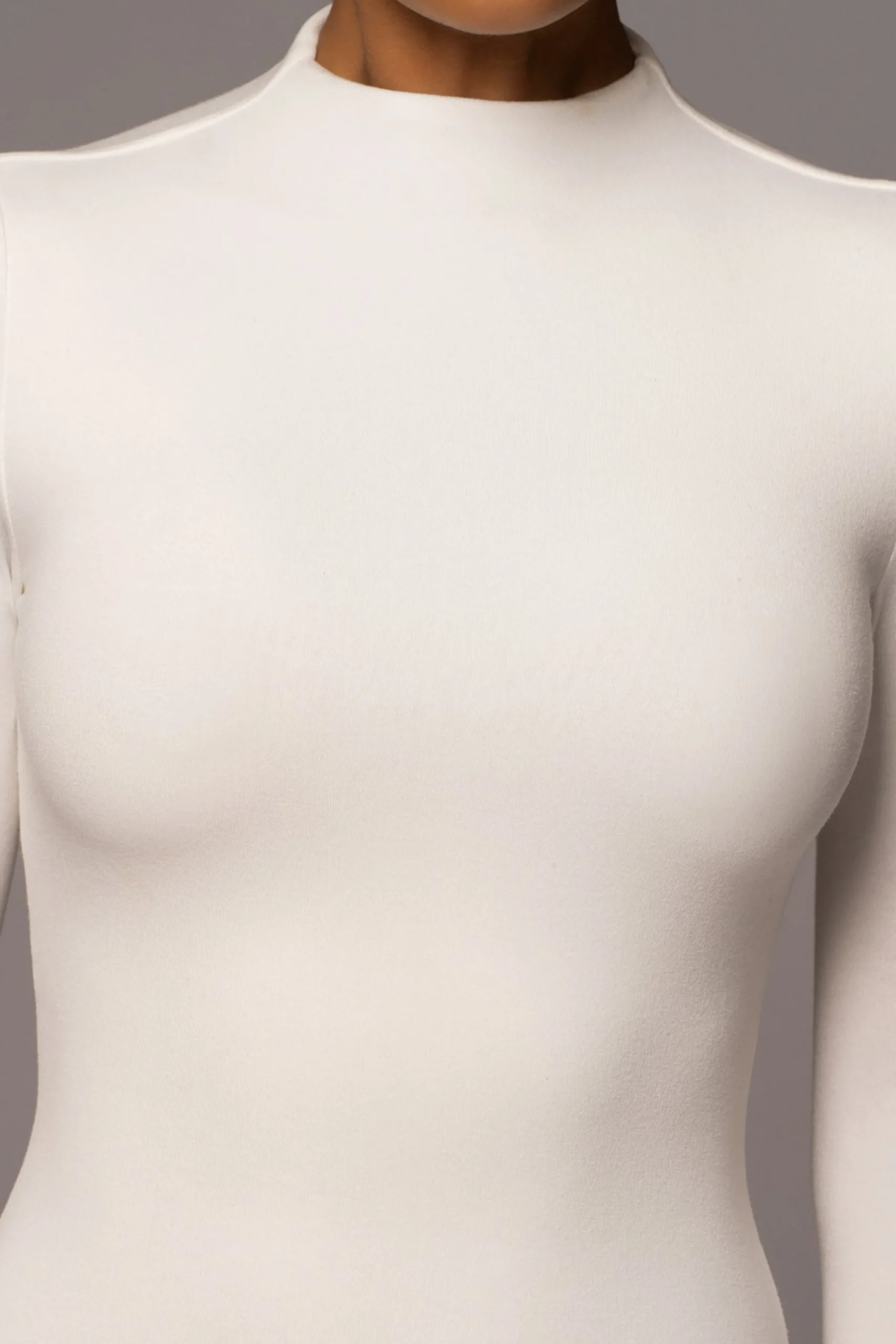 JLUXLABEL Ivory Shaye Mock Neck Dress
