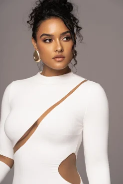 JLUXLABEL Ivory Show Stopper High Neck Dress