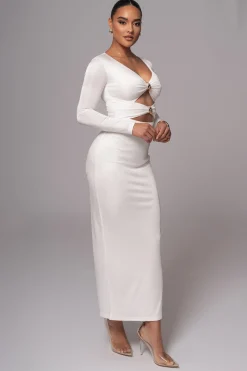 JLUXLABEL Ivory Soiree Cutout Maxi Dress
