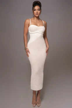 JLUXLABEL Ivory Sundown Strapless Midi Dress