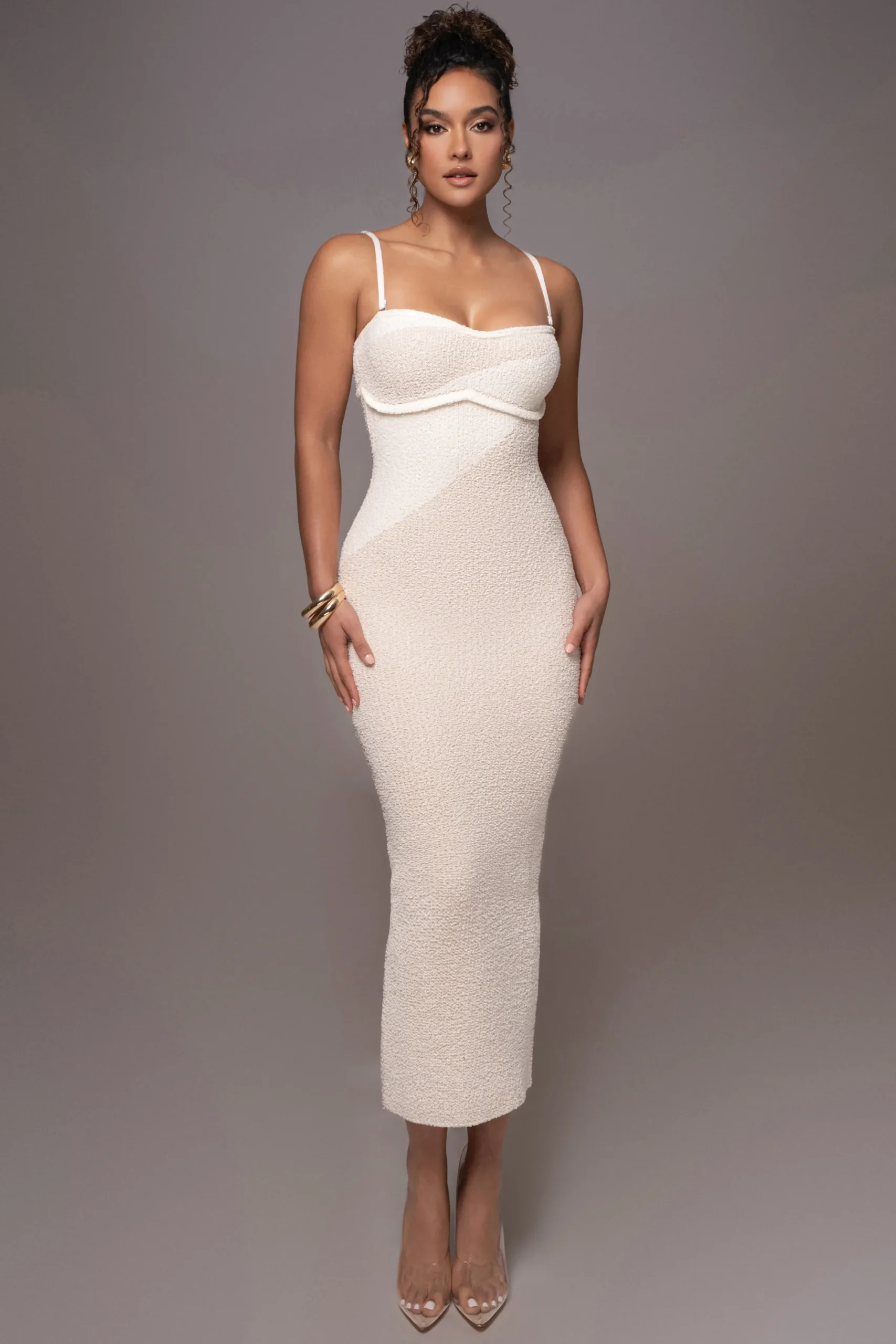 JLUXLABEL Ivory Sundown Strapless Midi Dress