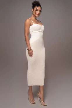 JLUXLABEL Ivory Sundown Strapless Midi Dress