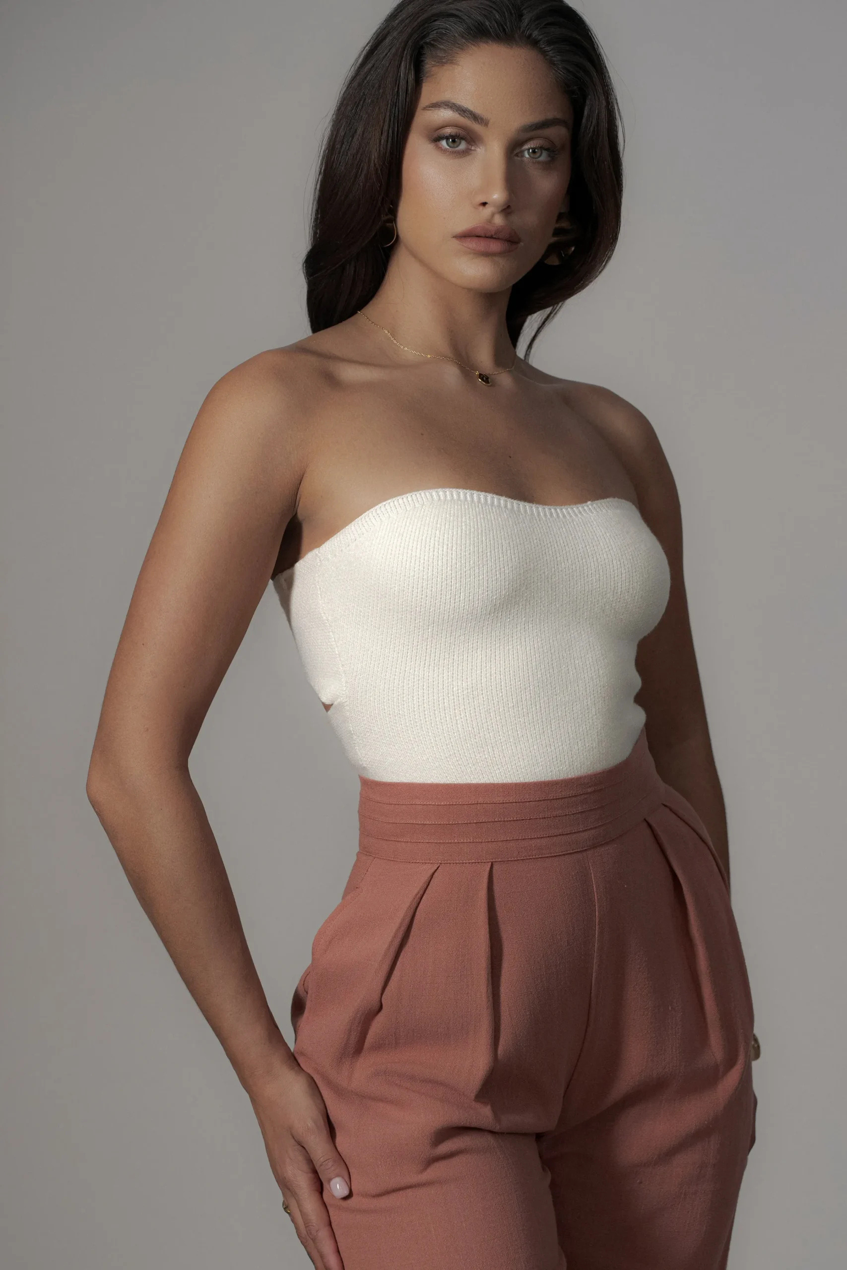 JLUXLABEL Ivory Tropic Oasis Top