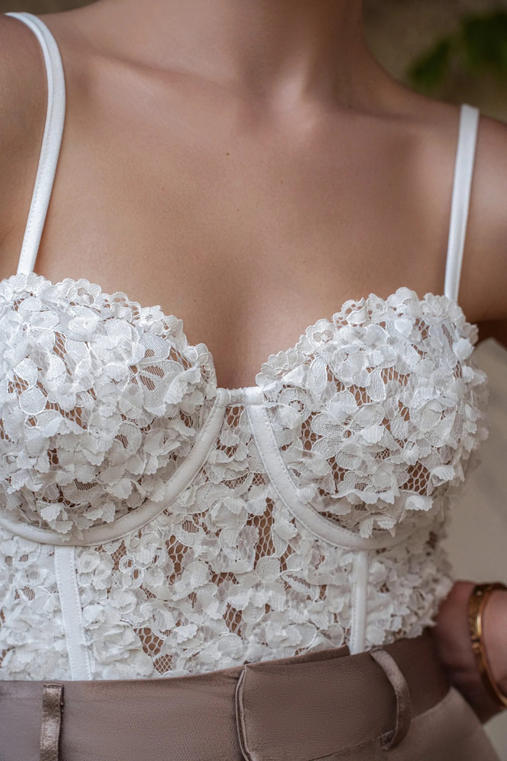 JLUXLABEL Ivory Yours Truly Lace Corset