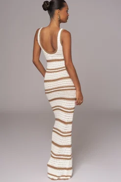 JLUXLABEL Ivory/Beige Destiny Knit Maxi Dress