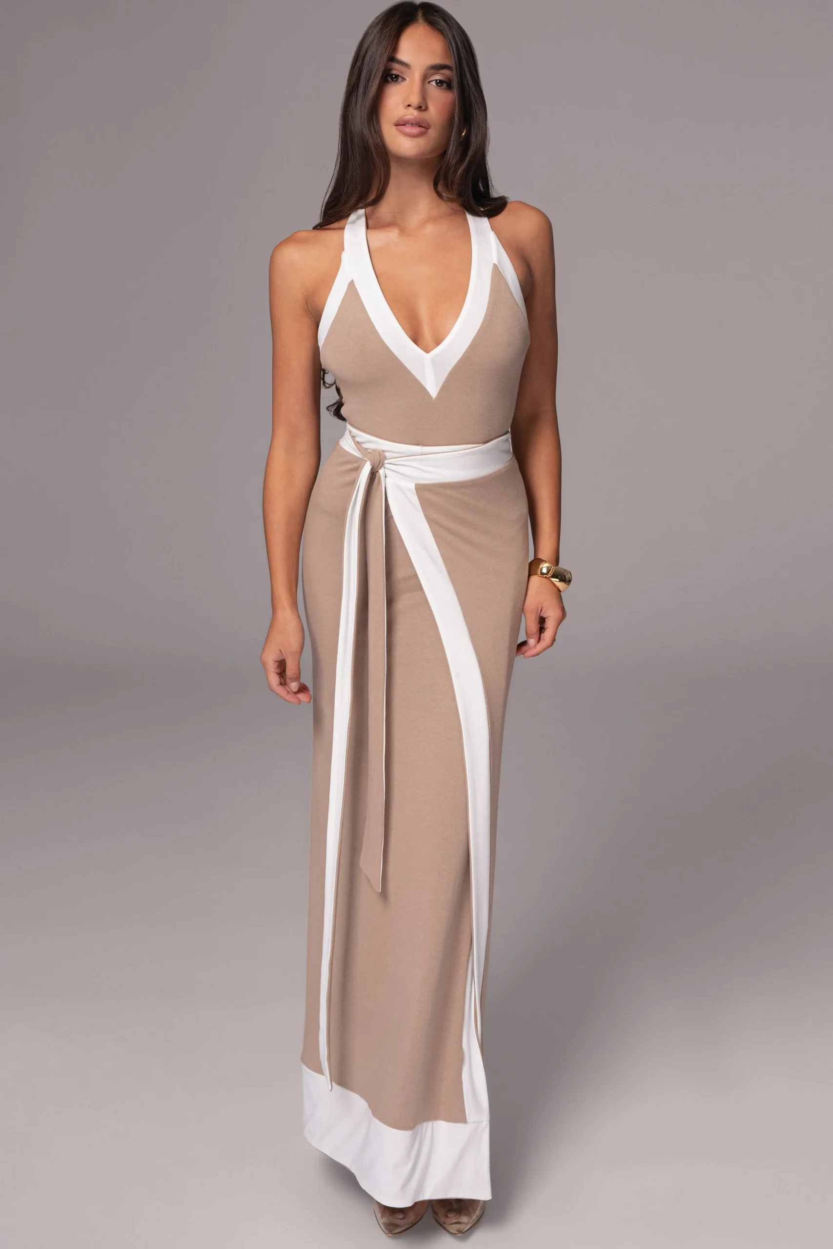 JLUXLABEL Ivory/Beige Kamie Reversible Skirt Set