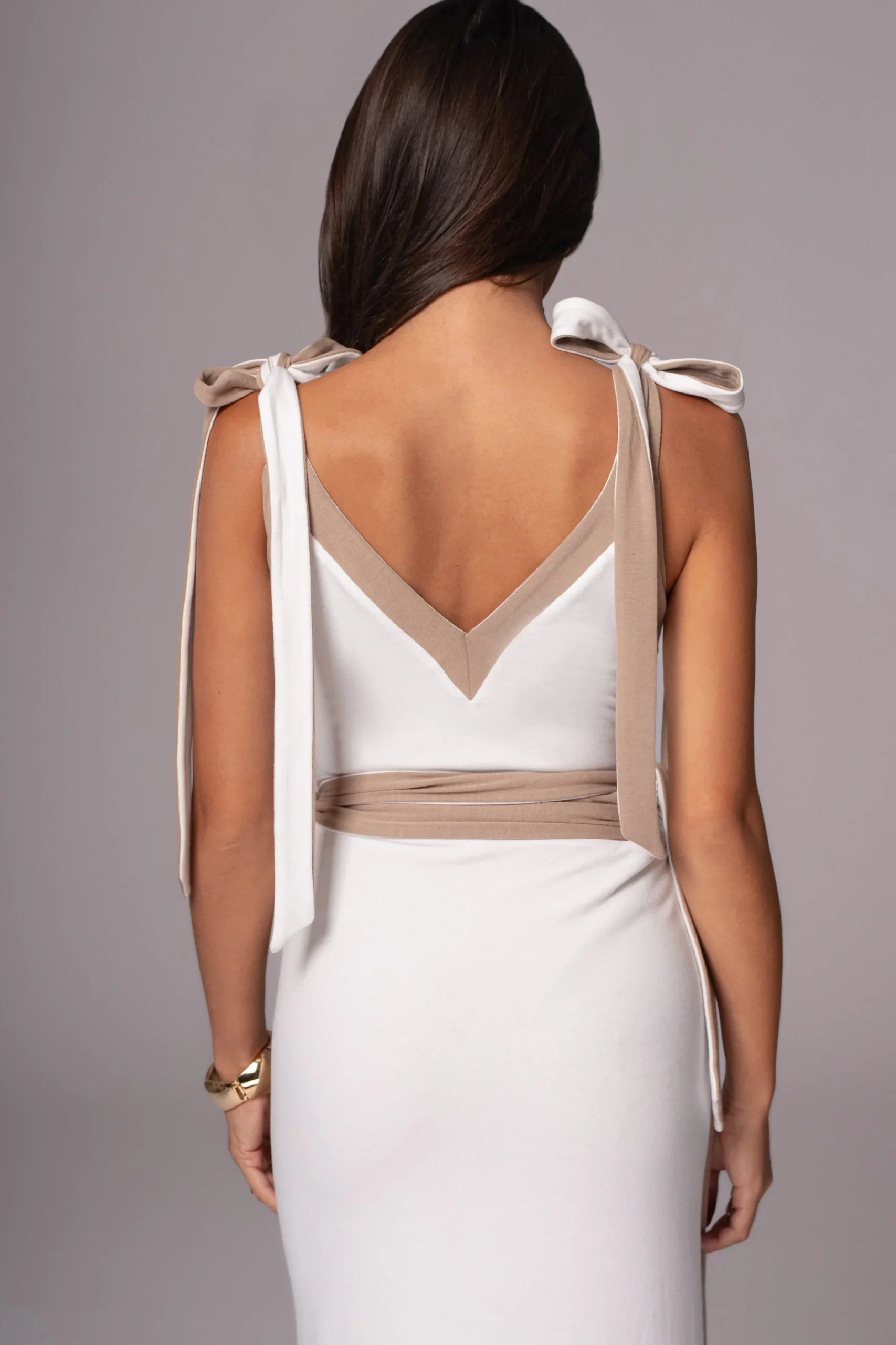 JLUXLABEL Ivory/Beige Kamie Reversible Skirt Set