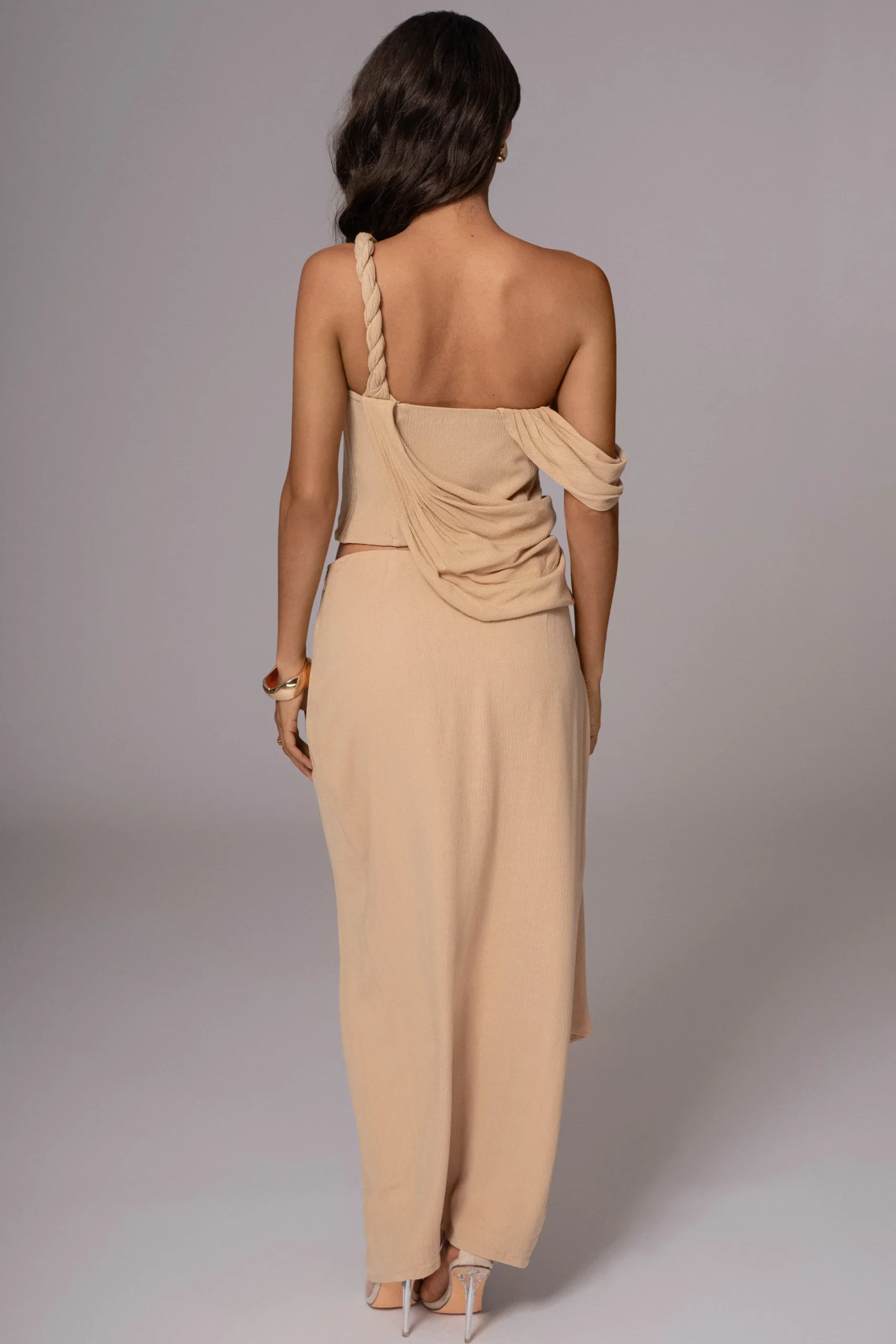 JLUXLABEL Khaki Diosa Drape Top