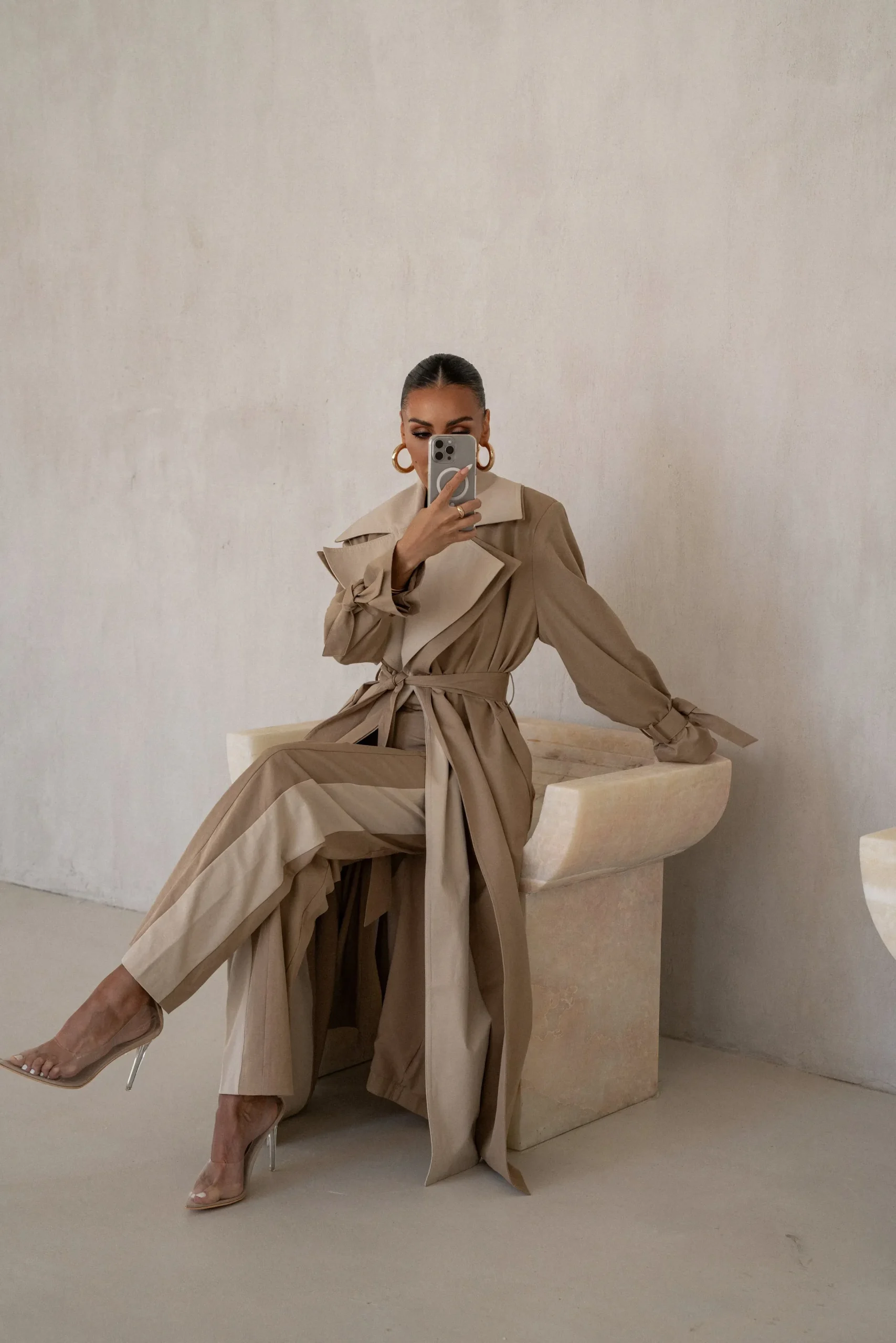 JLUXLABEL Khaki Shona Oversized Coat