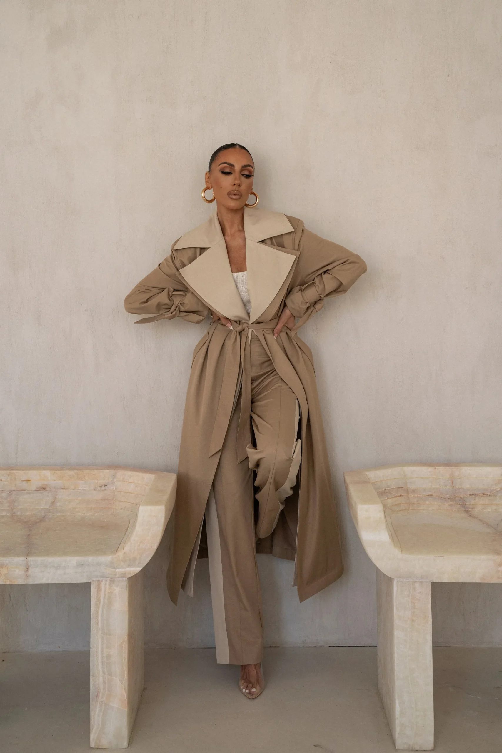 JLUXLABEL Khaki Shona Oversized Coat