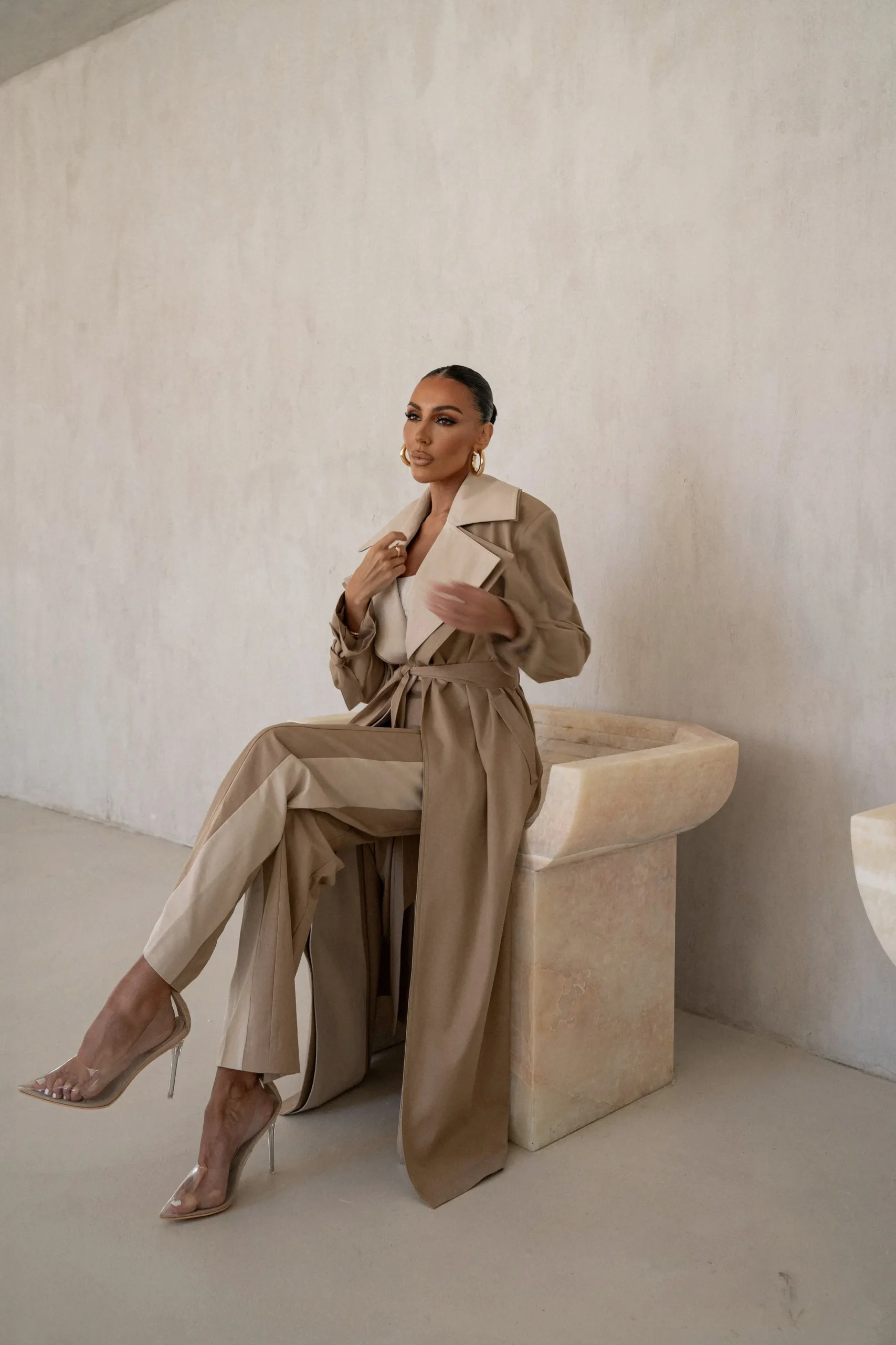JLUXLABEL Khaki Shona Oversized Coat