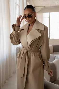 JLUXLABEL Khaki Shona Oversized Coat