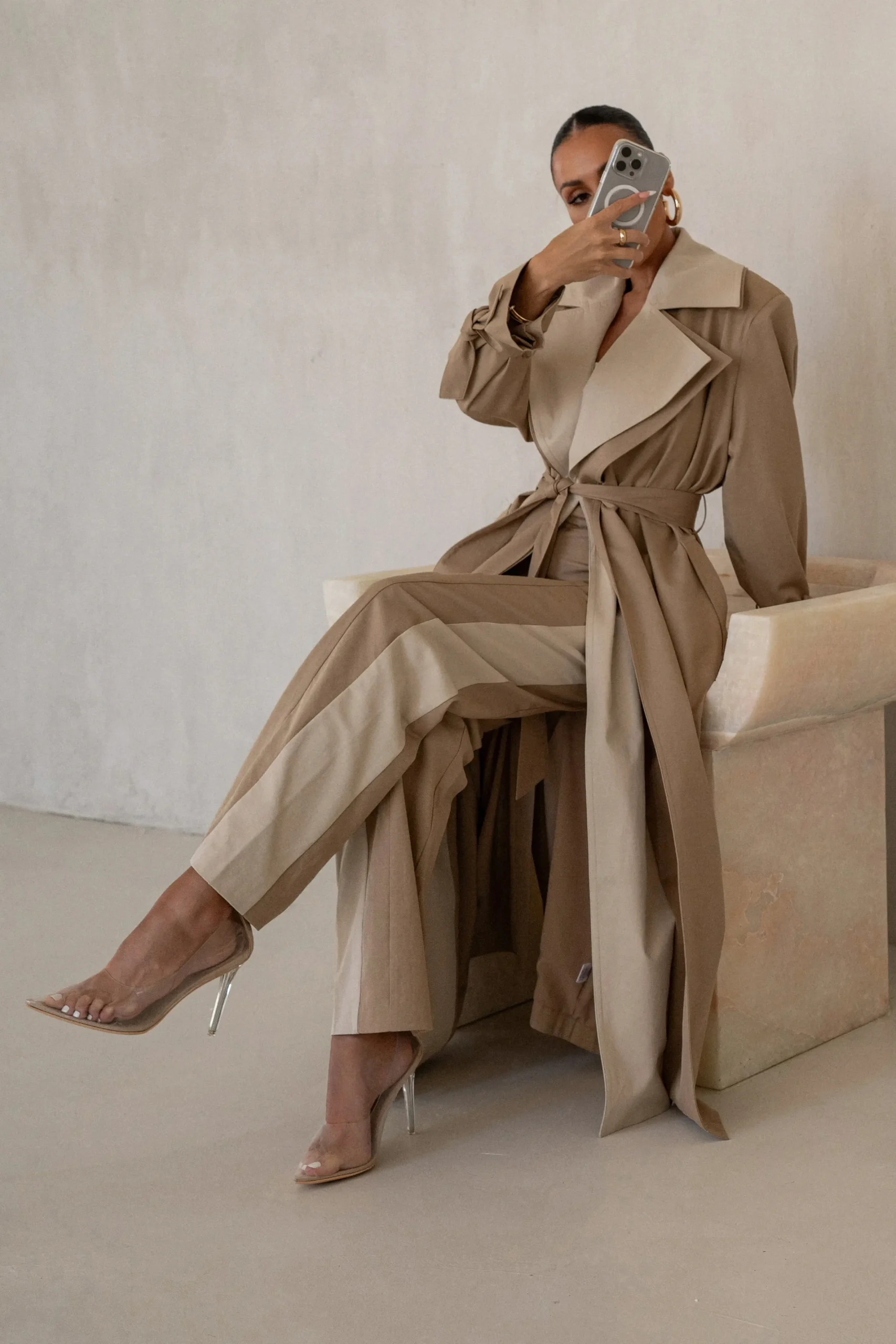 JLUXLABEL Khaki Shona Oversized Coat
