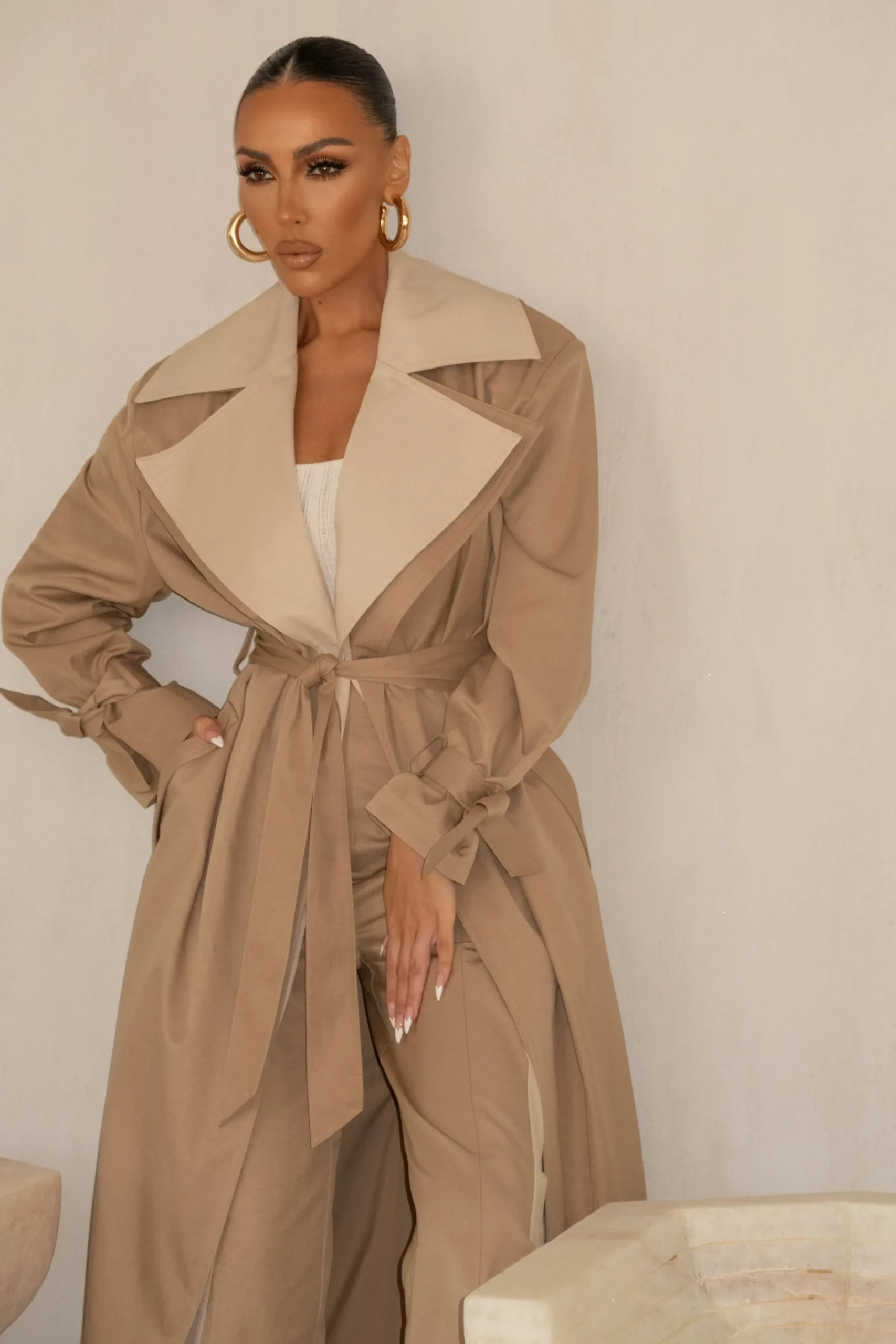 JLUXLABEL Khaki Shona Oversized Coat