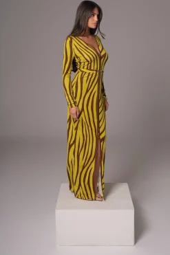 JLUXLABEL Lime Print Juki Maxi Dress