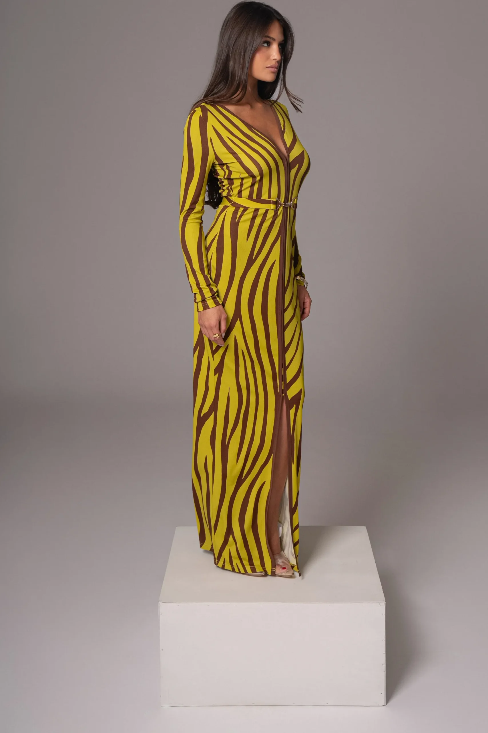 JLUXLABEL Lime Print Juki Maxi Dress