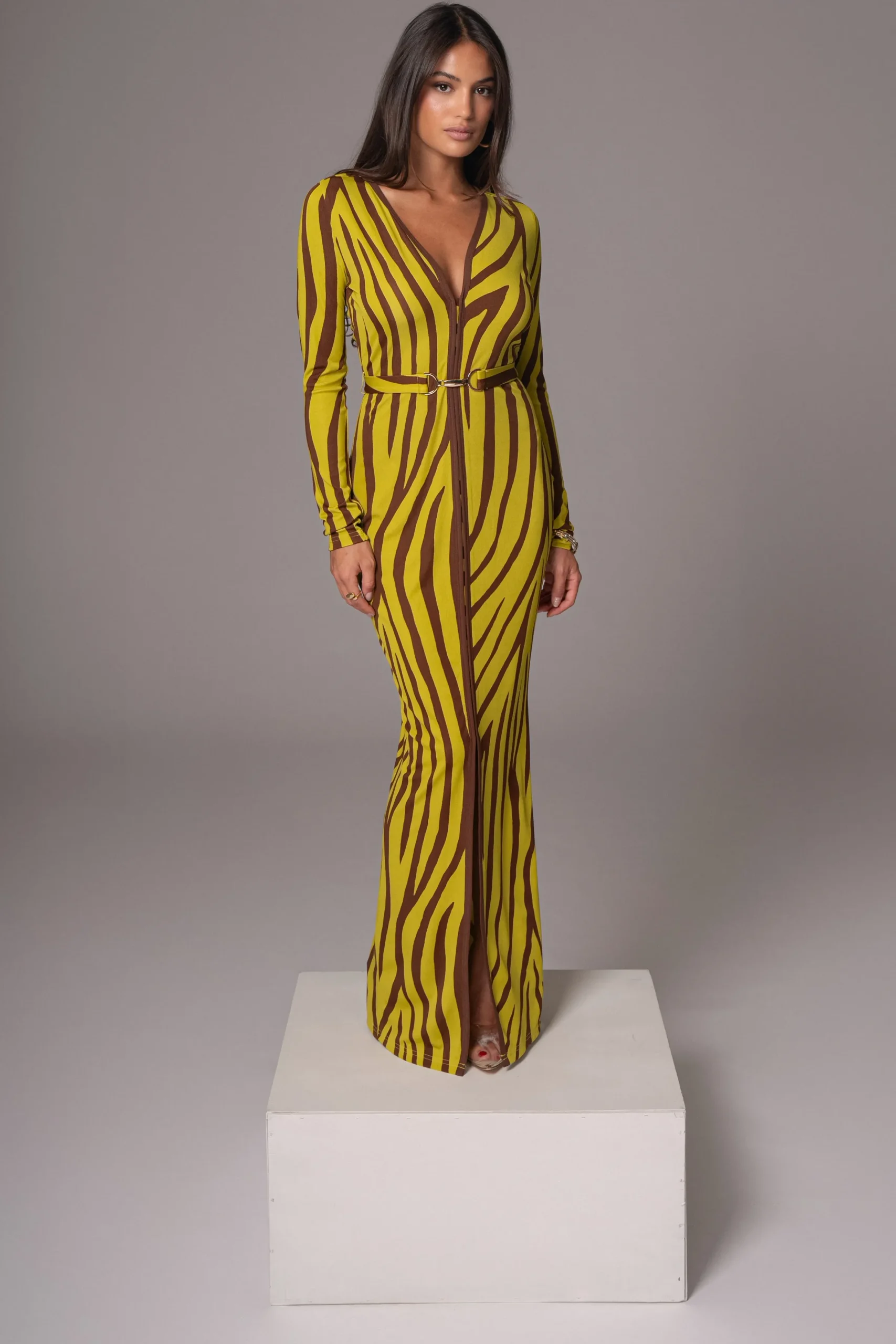 JLUXLABEL Lime Print Juki Maxi Dress
