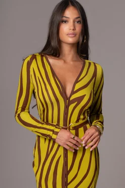 JLUXLABEL Lime Print Juki Maxi Dress