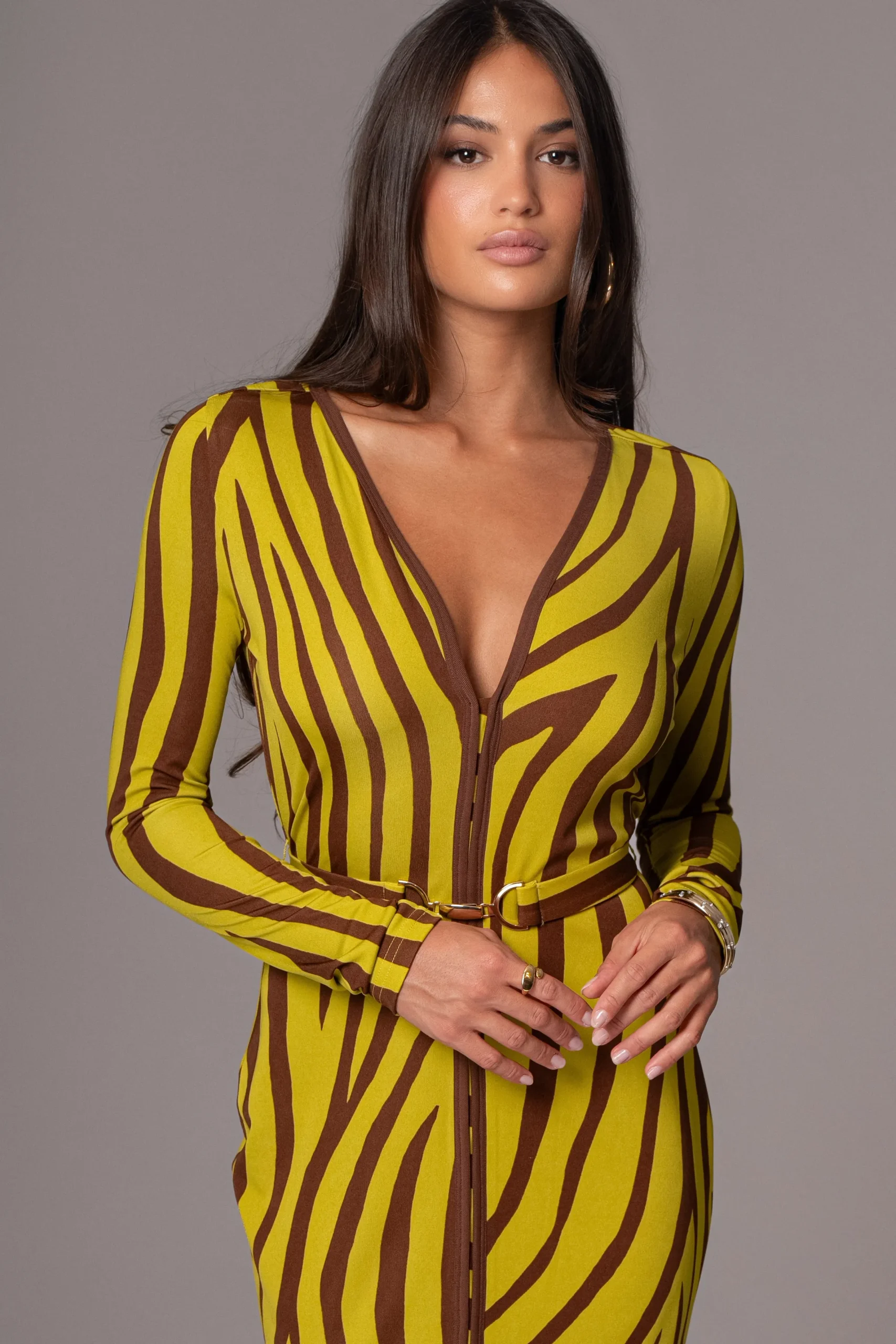 JLUXLABEL Lime Print Juki Maxi Dress