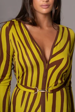 JLUXLABEL Lime Print Juki Maxi Dress